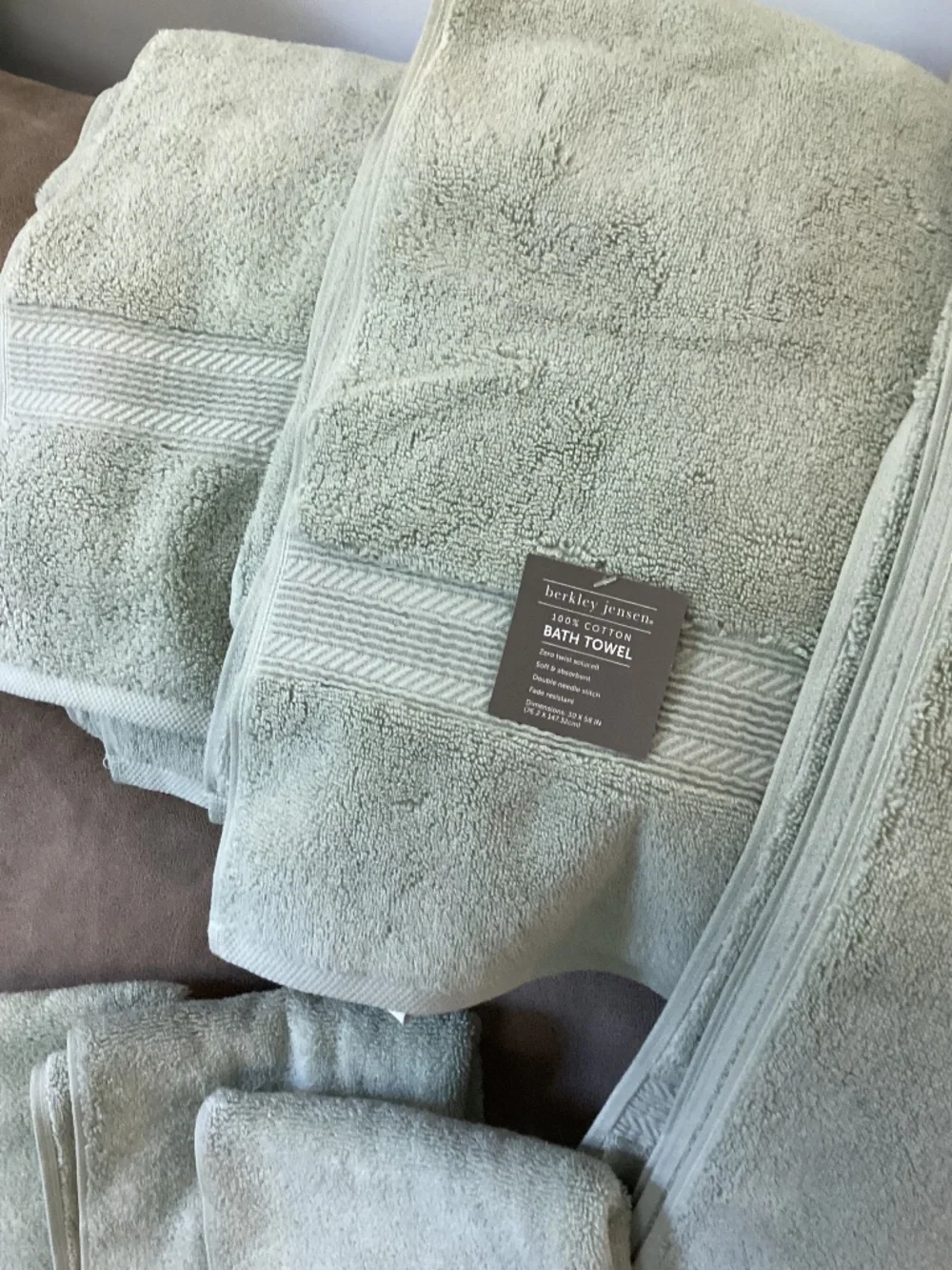 Berkley Jensen New Bath Towel set Light Sea foam green set 6